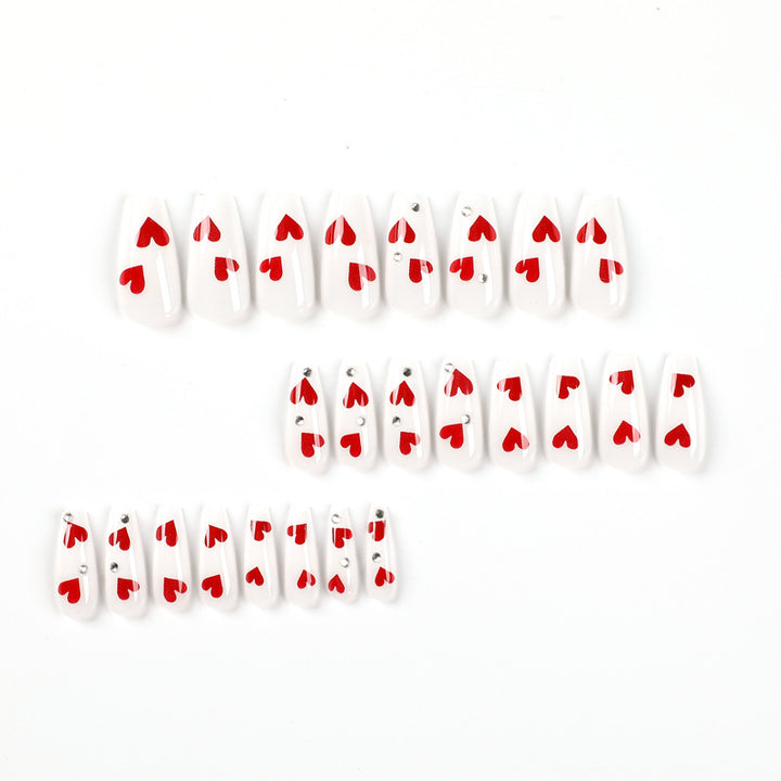Artful Nail Extensions with Romantic Heart Designs Kalsten