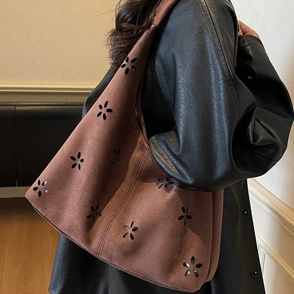 Floral Cut-Out Slouchy Tote Kalsten