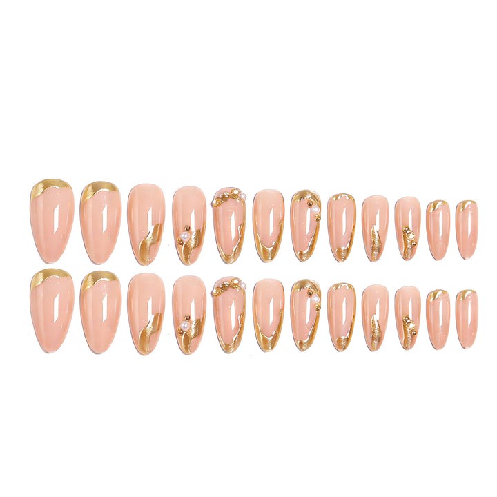 Elegant artificial nails with golden accents Kalsten