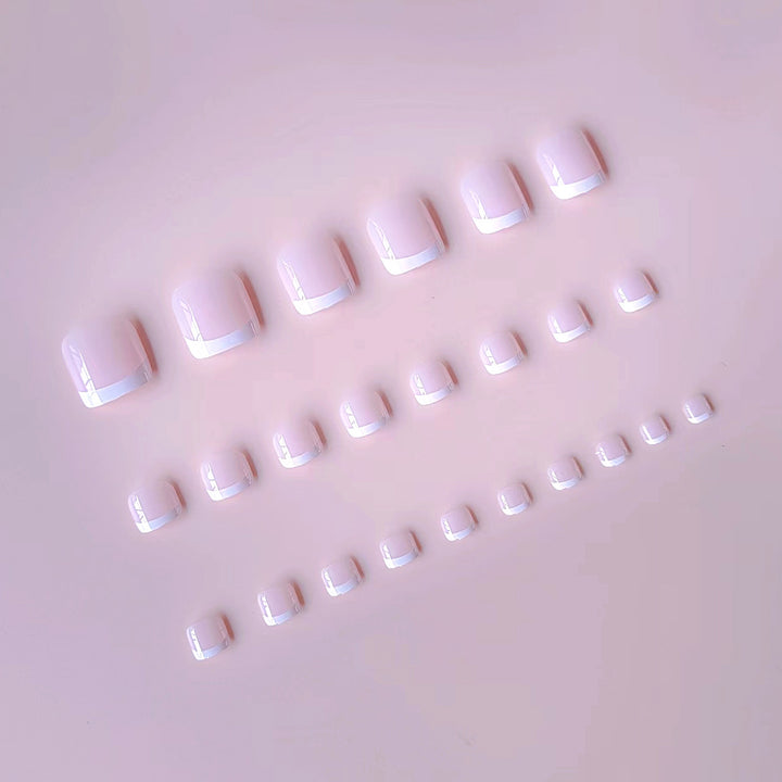 Artificial nail set with elegant French tip design Kalsten