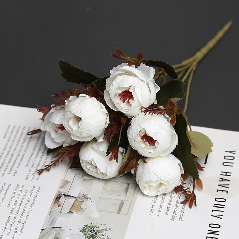 Decorative Faux Peony Bouquet for Home Display