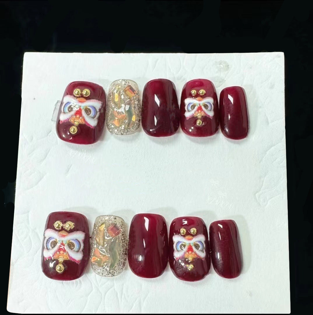 Exquisite acrylic nails with jewelry decorations Kalsten