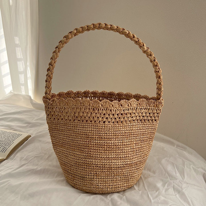 Handcrafted Leisure Bag Made of Woven Straw Kalsten