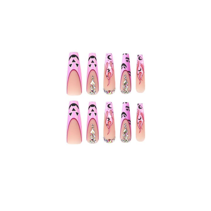 Artificial nail art with festive design and glitter variations Kalsten