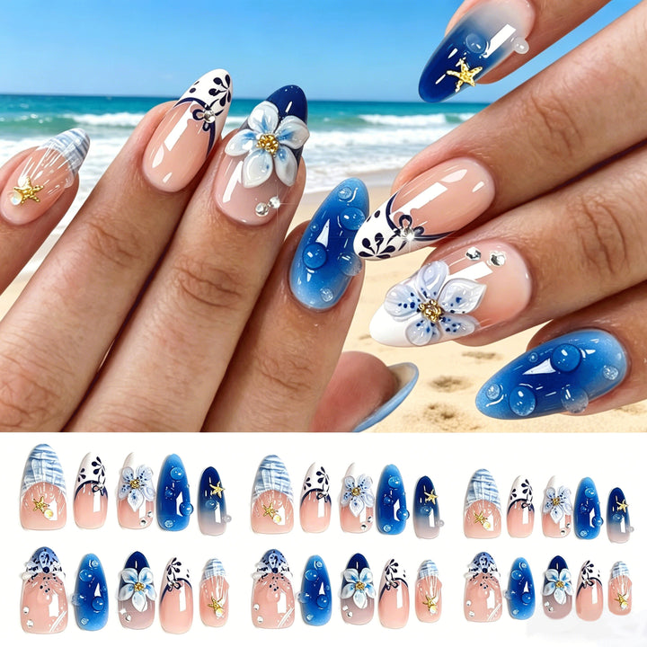 Artistic Floral Press-On Nail Set Kalsten