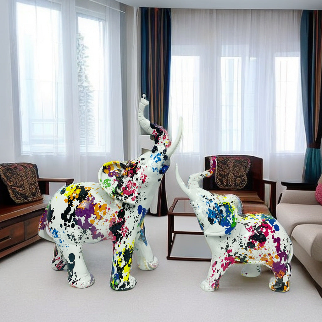 Artistic elephant figure with colorful design Kalsten