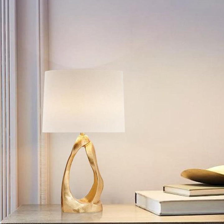 Sculptural Table Lamp with Elegant Gold Base