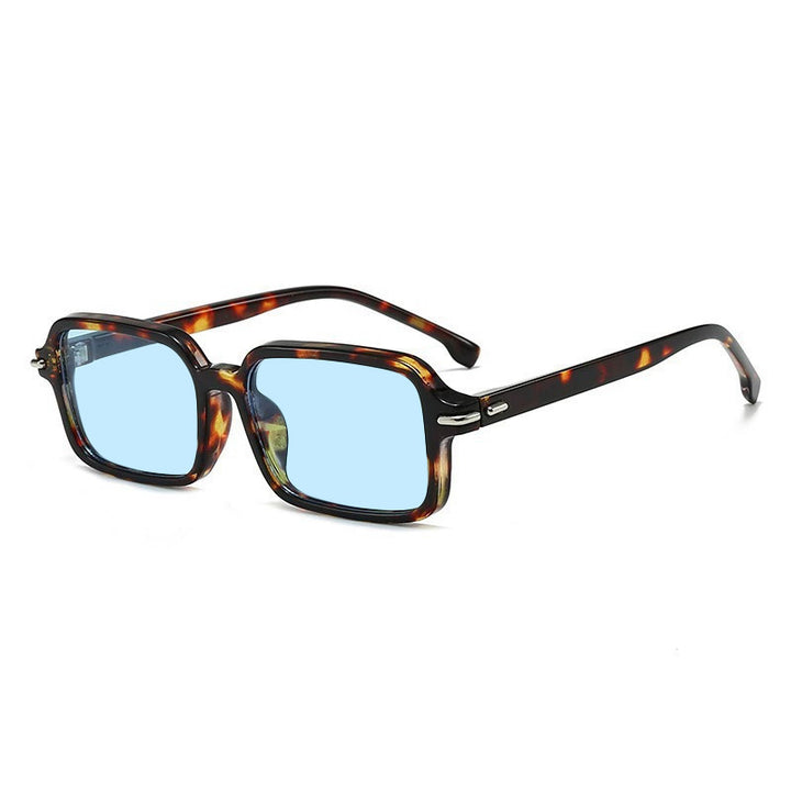 Women's fashionable square sunglasses with stylish plastic frame and blue lenses Kalsten