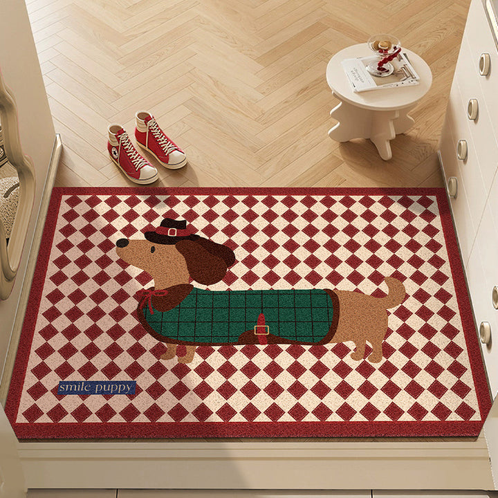 Playful Dog-Themed Decorative Entrance Rug
