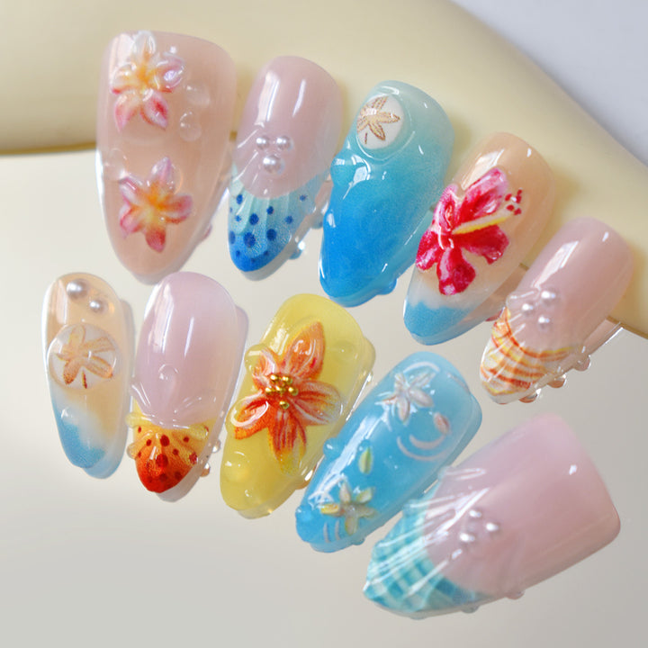 Tropical-Themed 3D Press-On Nails Kalsten