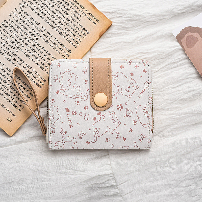 Cute Cat-Themed Zippered Coin Wallet Kalsten