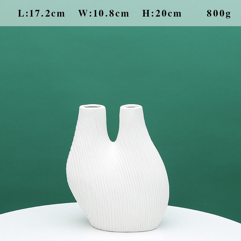 Unique Dual Chamber Ceramic Vase Kalsten