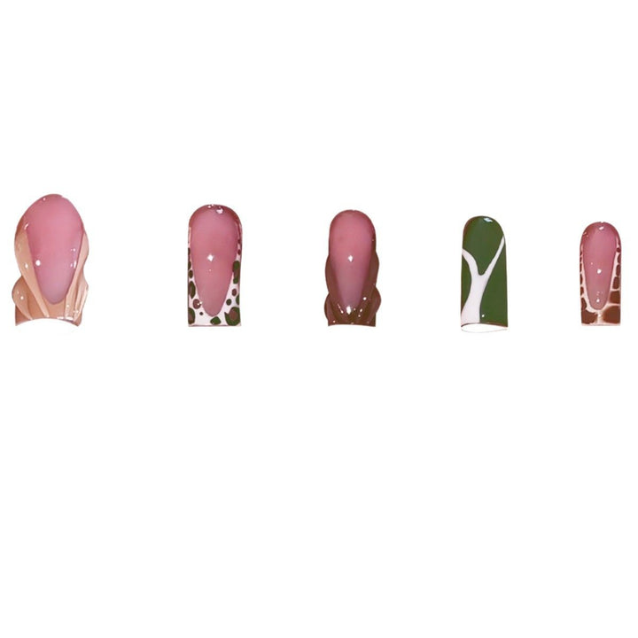 Artistic Press-On Nail Set with Unique Patterns Kalsten