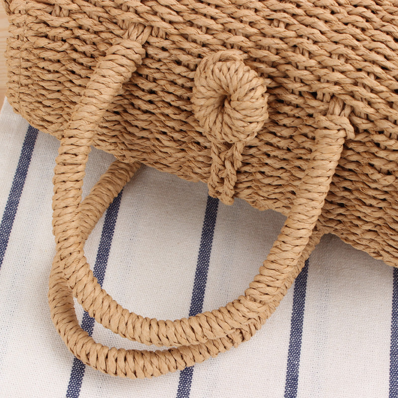 Handbag made of woven natural material with practical shoulder strap Kalsten