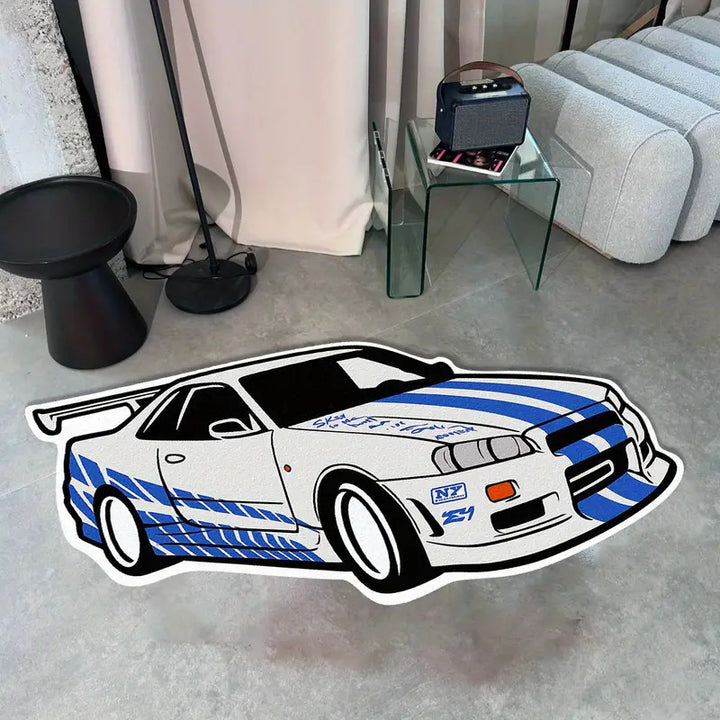 Sports Car-Themed Area Rug