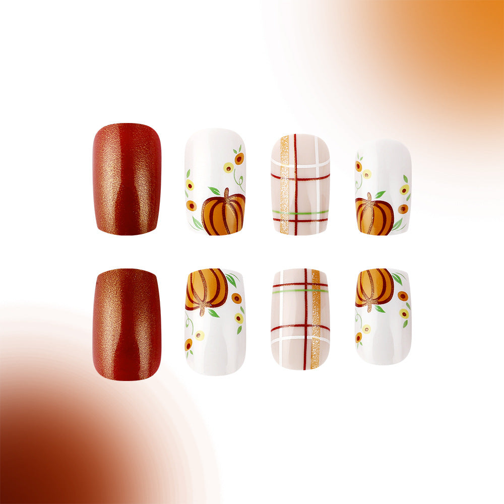 Seasonal Pumpkin-Themed Nail Art Set Kalsten
