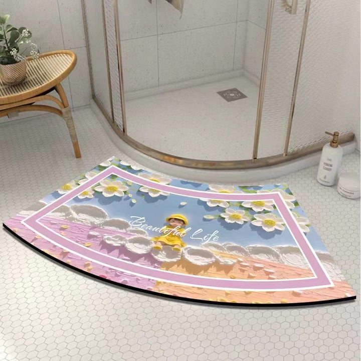 Artistic Curved Bath Mat Kalsten