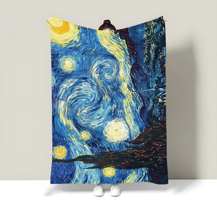 Artistic Floral Print Throw Blanket