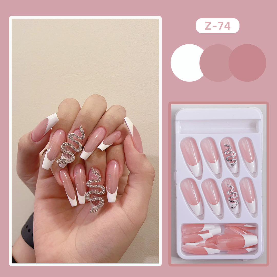 Artistic Rhinestone-Embellished Press-On Nail Kit