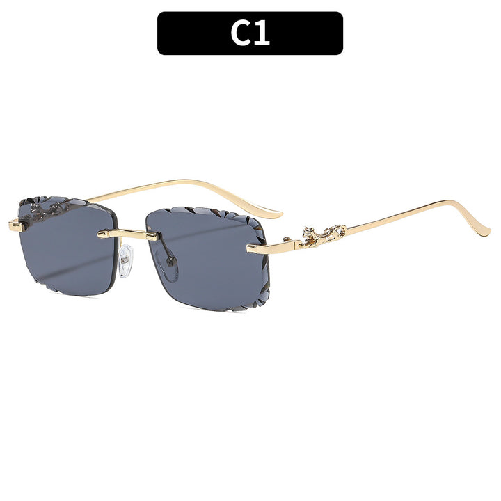 Elegant Floral-Accent Square Frame Sunglasses