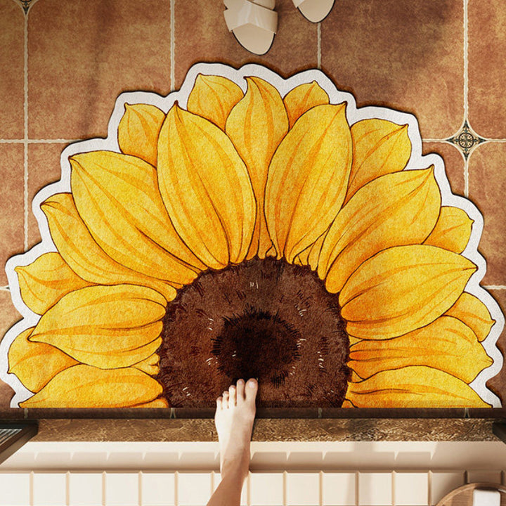 Floral Design Bath Mat Kalsten
