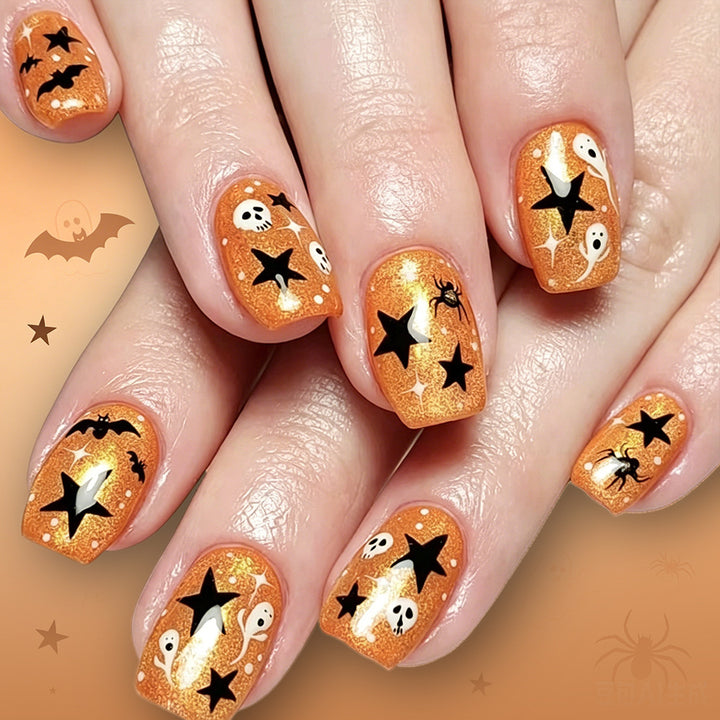 Halloween-Themed Glitter Nail Art Kalsten