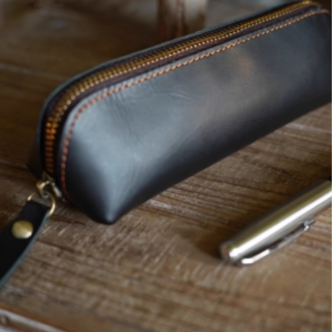 Premium Genuine Leather Pencil Pouch