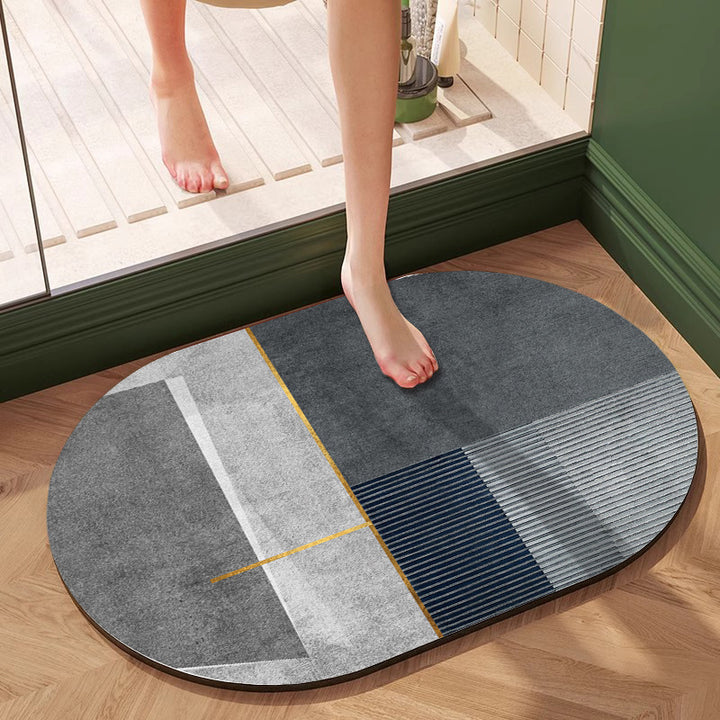Textured Geometric Bath Mat Kalsten