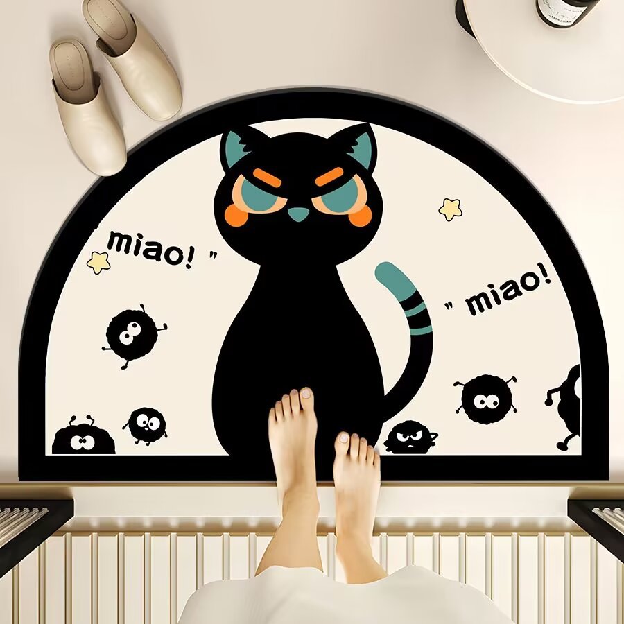 Fun Cat-Themed Bathroom Mat Kalsten