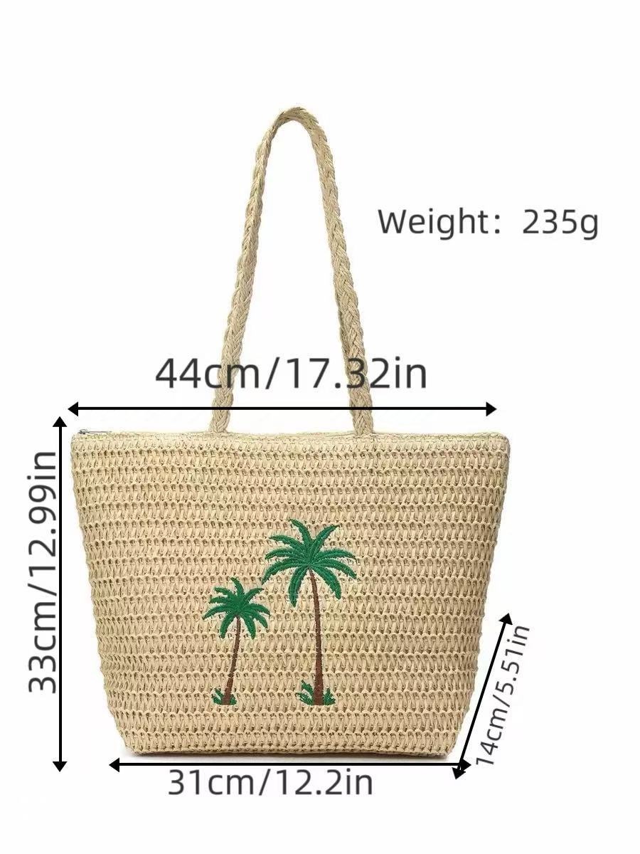 Beach bag with handcrafted palm pattern Kalsten