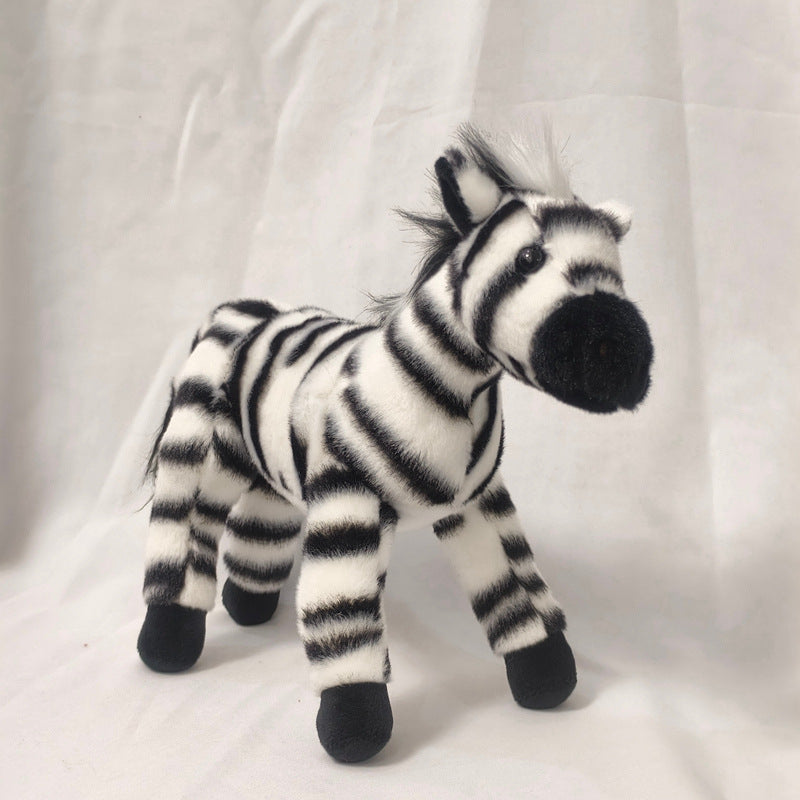 Plush Zebra Stuffed Animal with Soft Striped Fur and Realistic Mane Kalsten