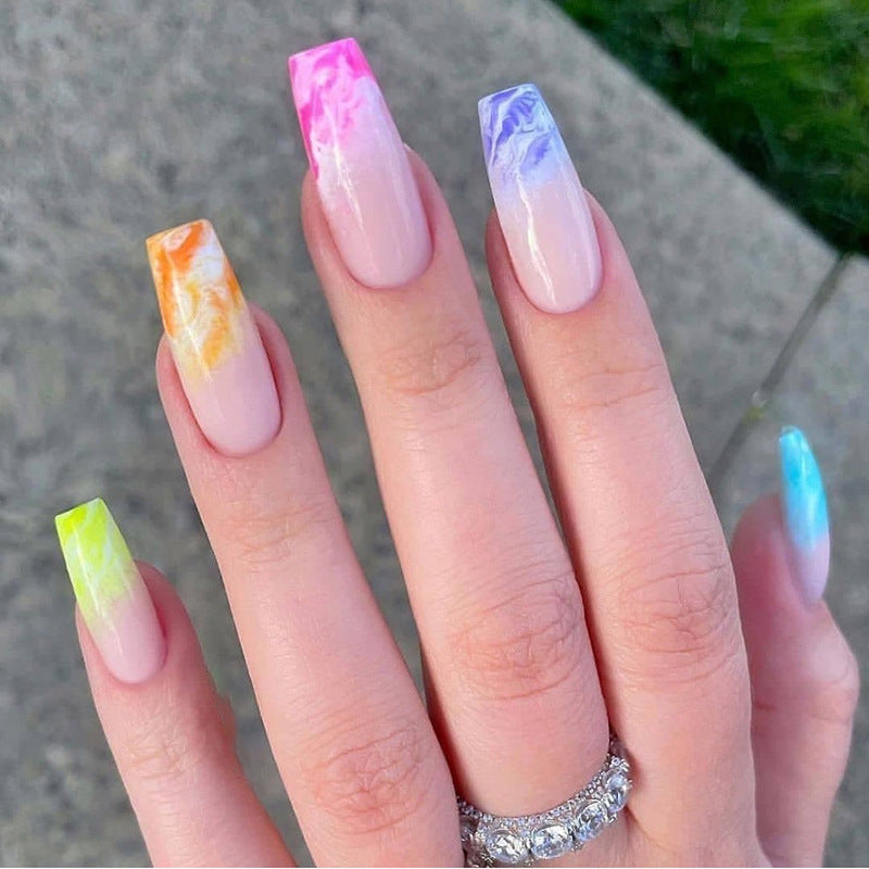 Marbled Acrylic Press-On Nails Kalsten