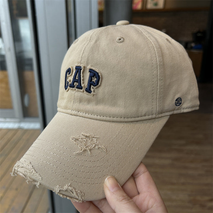 Distressed Cotton Adjustable Baseball Cap