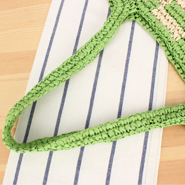Large straw shopper with creative striped patterns Kalsten