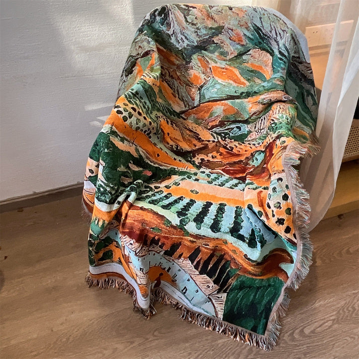 Artistic Landscape Tapestry Throw Blanket