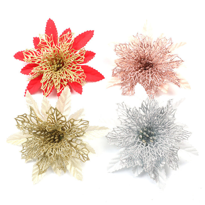 Glittering Holiday Floral Accent Ornament Kalsten