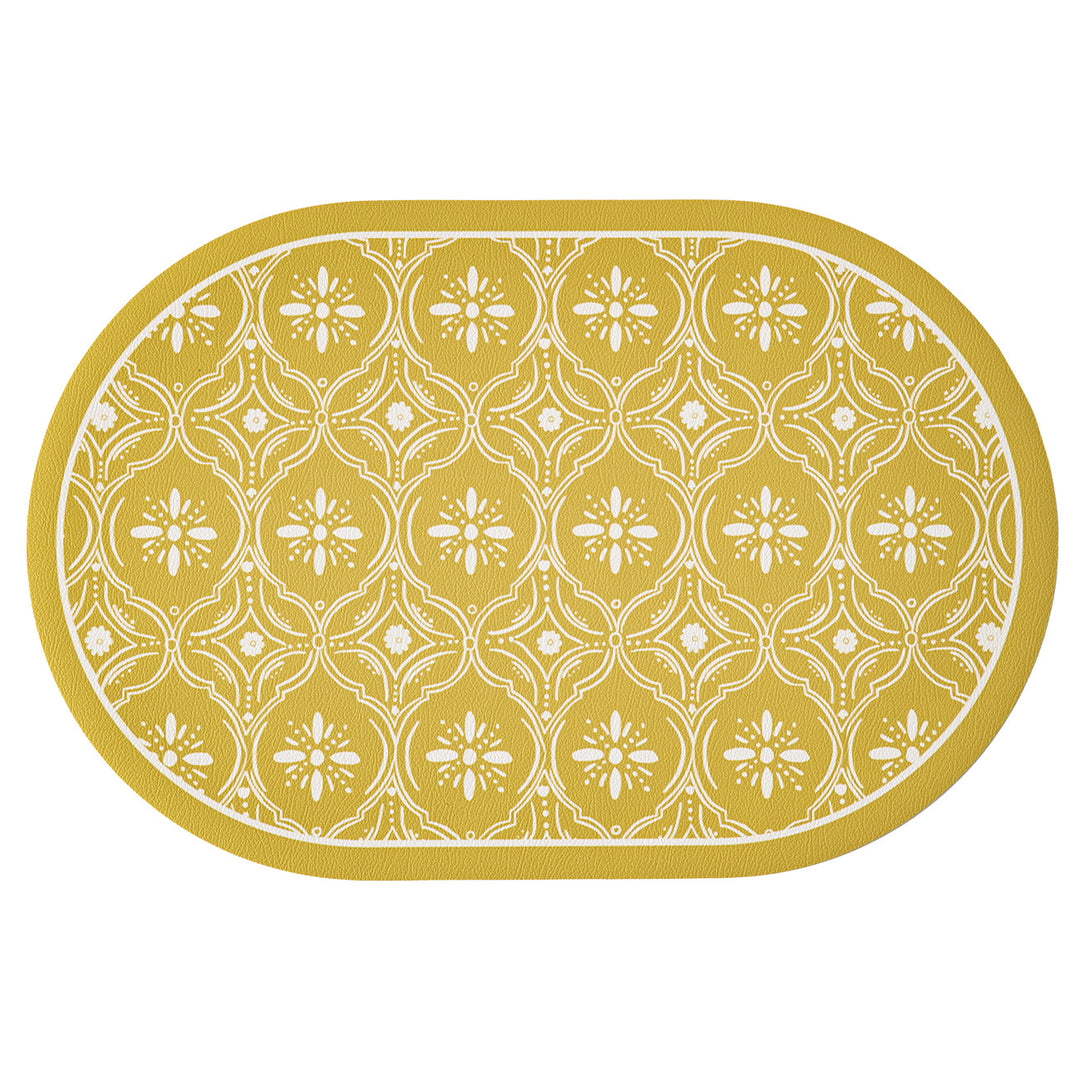 Round decorative rug with floral animal illustration and fine jacquard structure Kalsten