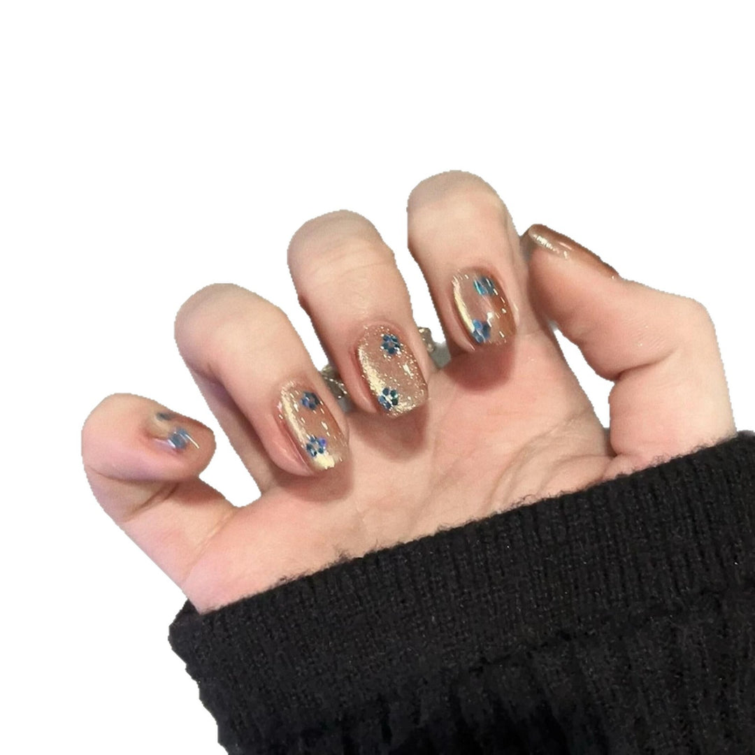 Glittering artificial nails with floral design Kalsten