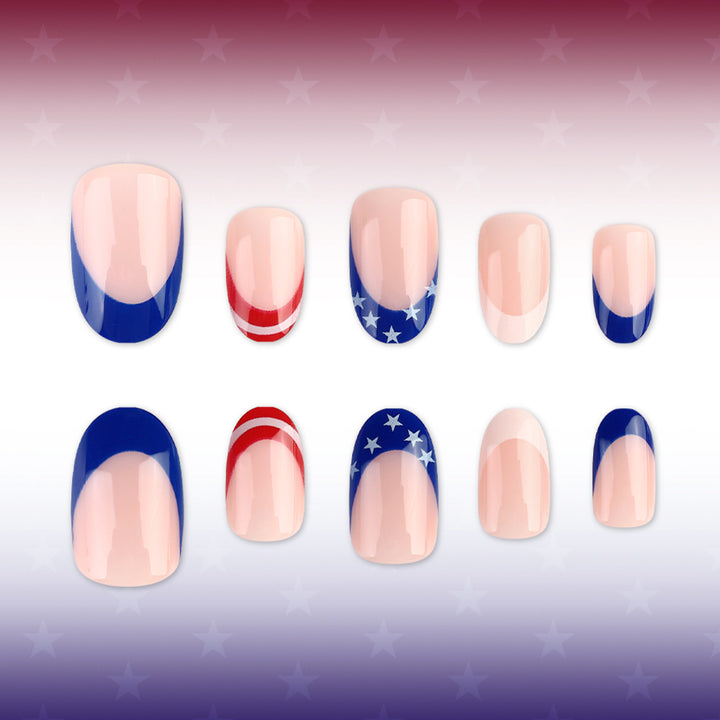 Patriotic Themed Gel Nail Art Kalsten 1787543075