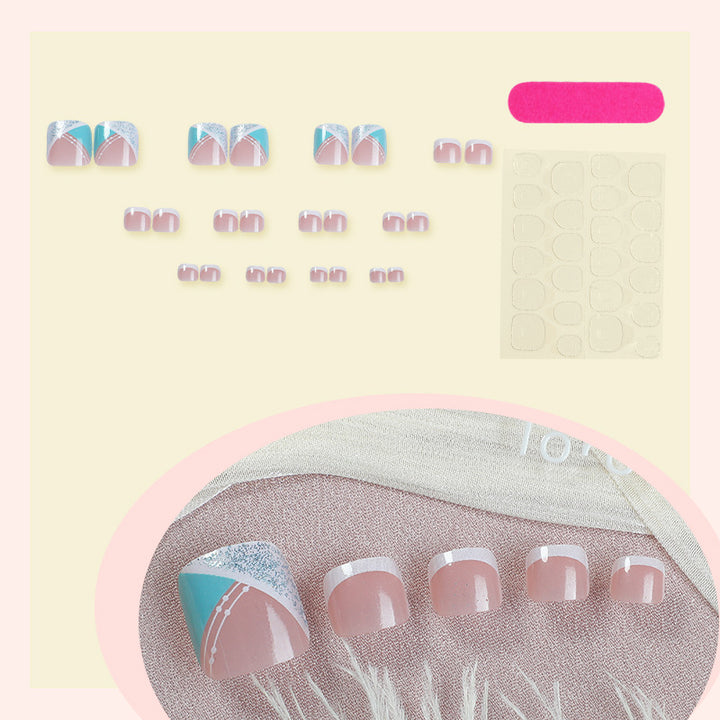 Stylish Gel Press-On Nail Set with Geometric Design Kalsten