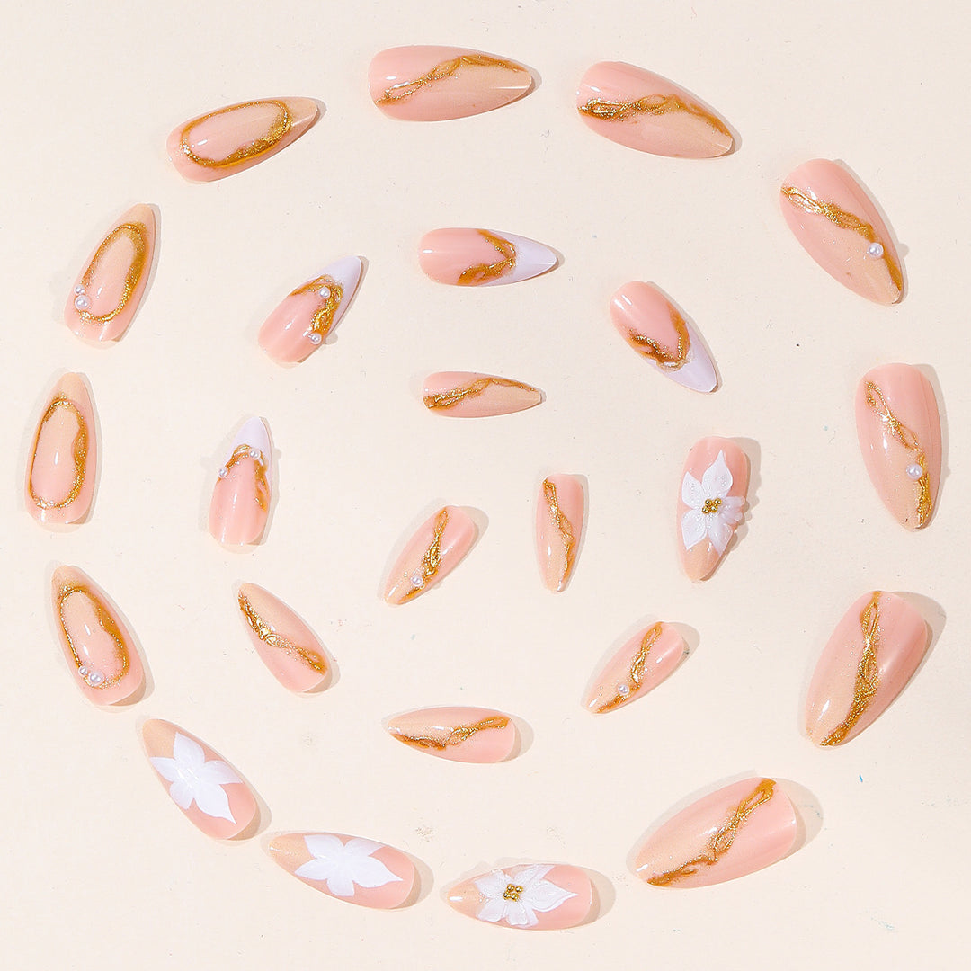Elegant Floral Nail Art Design Kalsten