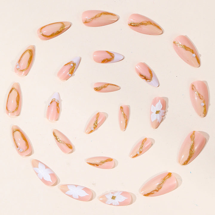 Elegant Floral Nail Art Design Kalsten