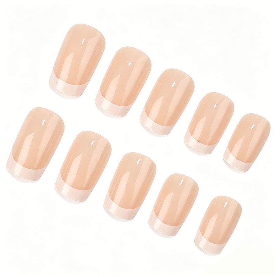 Artificial nail set with stylish French design and elegant shine Kalsten