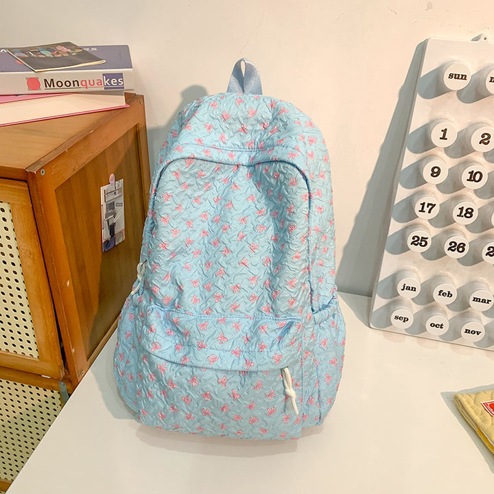 Quilted Floral Patterned Backpack Kalsten
