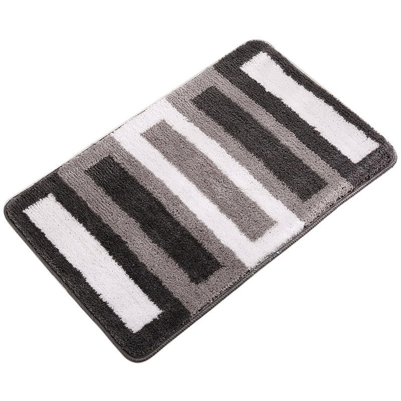 Absorbent Stripe Pattern Bath Rug