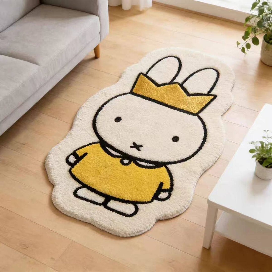 Cute Cartoon Bunny-Themed Area Rug
