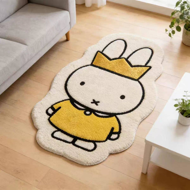 Cute Cartoon Bunny-Themed Area Rug
