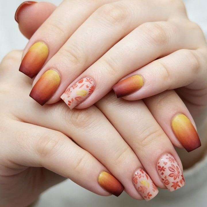 Artistic Gradient Floral Nail Design Kalsten