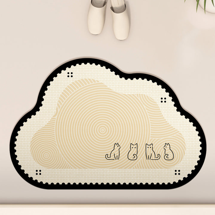 Cute Cloud-Shaped Plush Area Mat