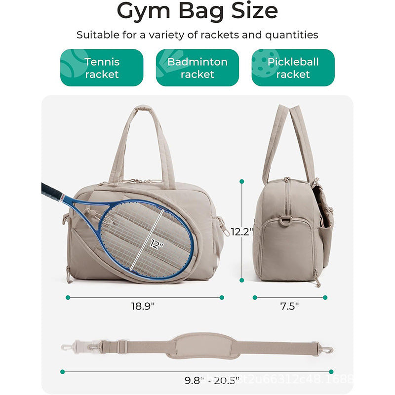Sporty tennis bag with integrated racket and shoe compartment Kalsten